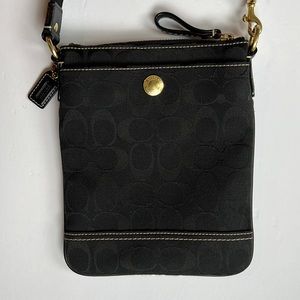 COACH Black Signature Cross Body Handbag No. 10250